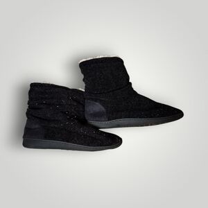 LongBay Women's Chenille Knit Plush Fleece Winter Booties Slipper House Shoes 11